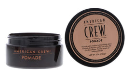 American Crew pomade front jar showing brand and size for reliable styling