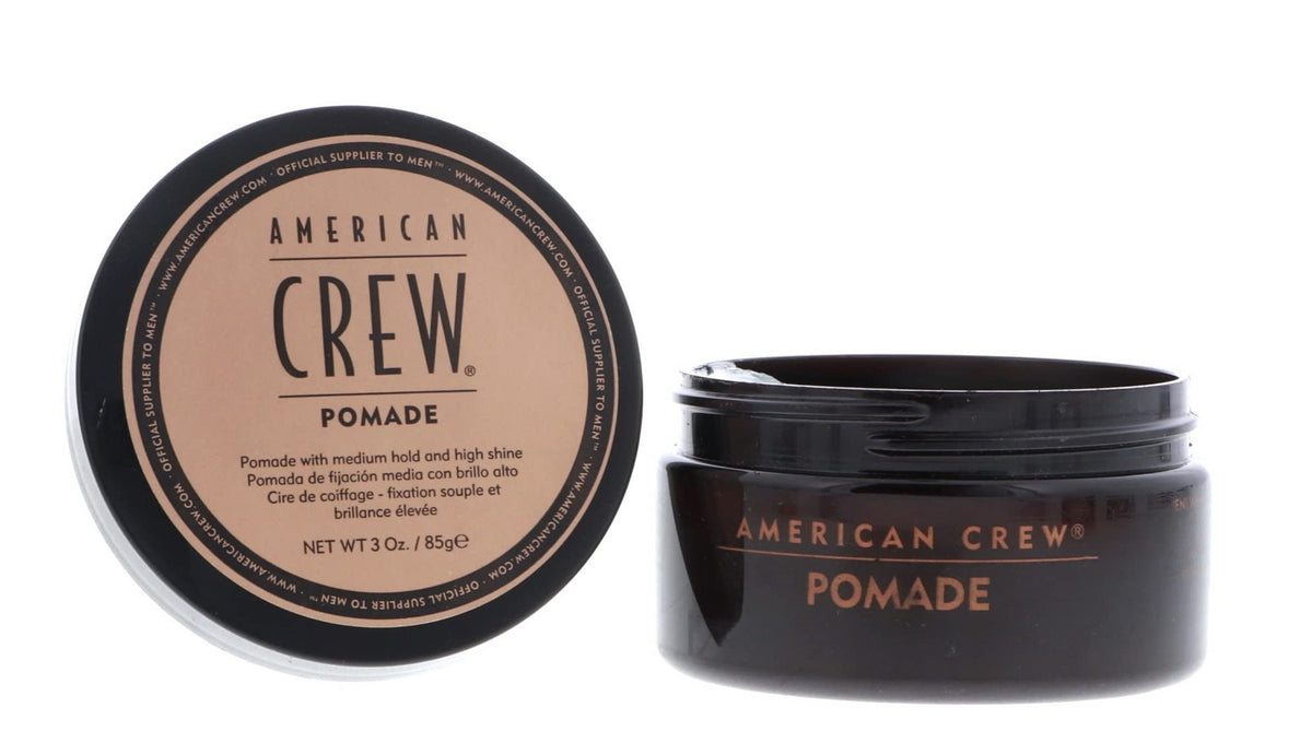 American Crew pomade open jar close-up showing creamy texture and easy spreadability