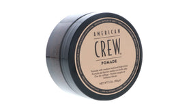 American Crew pomade side label detail showing ingredients and net weight