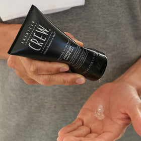 American Crew clear gel texture on hand demonstrating smooth glide benefit