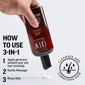 American Crew size scale beside travel kit highlighting portability benefit