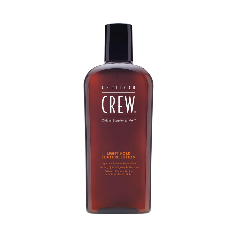 American Crew front packaging showing bottle and label, conveys trustworthy grooming
