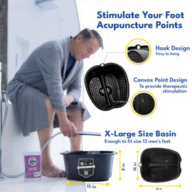 American Wellness Authority basin in use with feet submerged, comfortable at-home soak