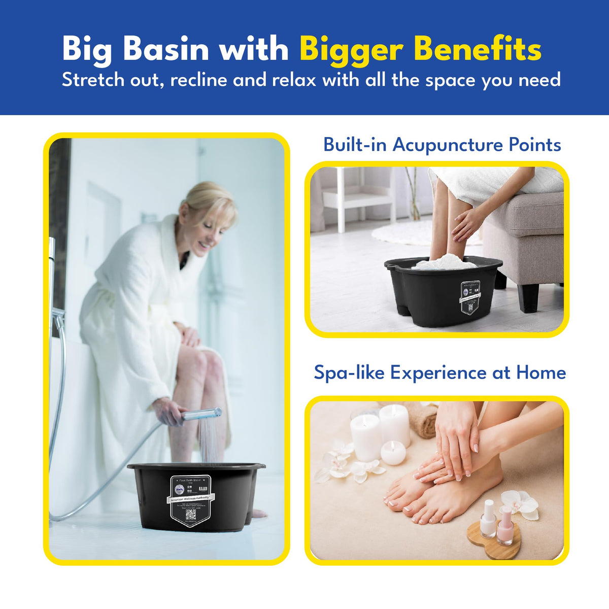 American Wellness Authority side profile showing 7-inch high walls, deeper soak capacity