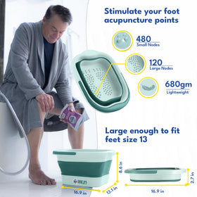 Feet soaking in American Wellness Authority tub demonstrating relaxing at-home use