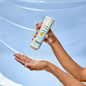 Amika gel being dispensed from pump showcasing texture and easy application benefit