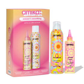 Amika front packaging showing limited-edition smoothing set and value benefit