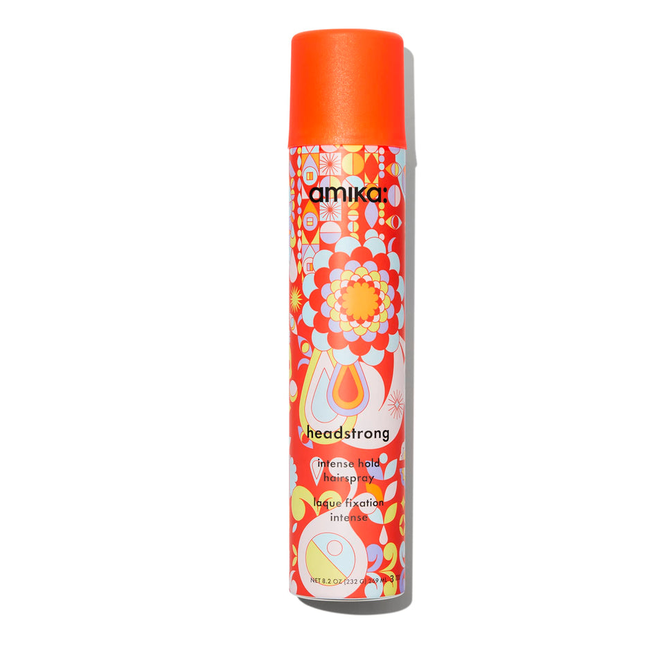 amika headstrong front can showing label and benefit long-lasting hold