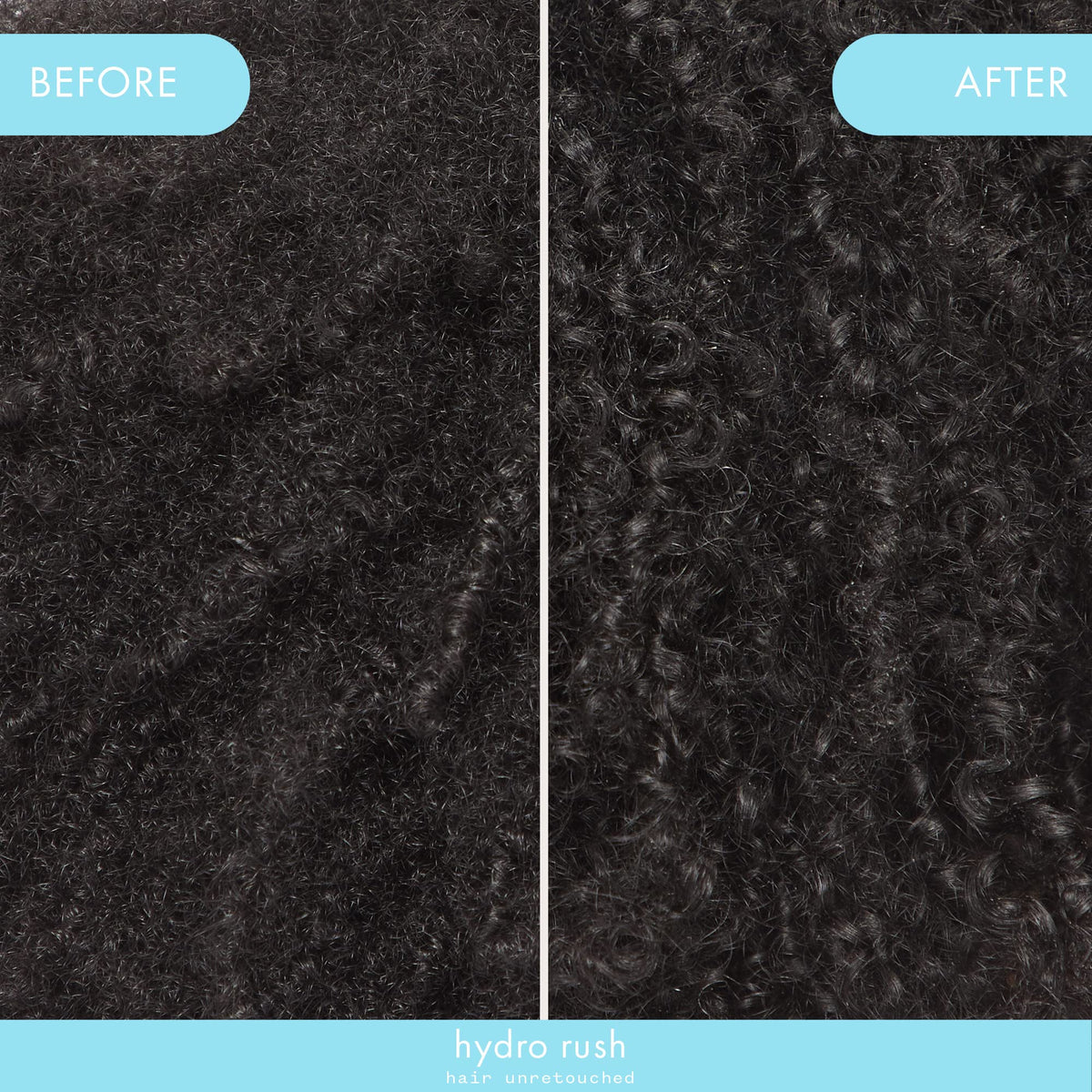Amika Hydro Rush applied to damp hair mid-lengths, smoother detangling benefit