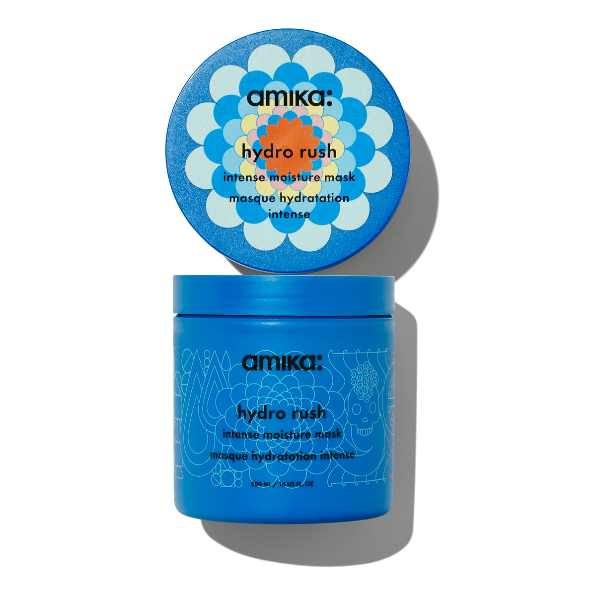Amika front jar showing packaging and easy scooping for salon-grade hydration