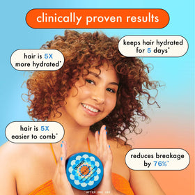 Amika Hydro Rush hyaluronic acid visual indicating hydration technology and moisture retention