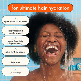 Amika Hydro Rush label and directions closeup helping users follow application for best results