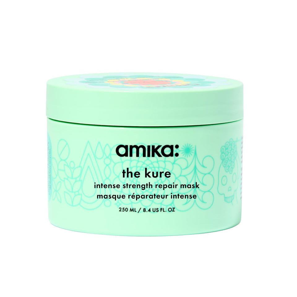 amika the kure jar front view showing packaging and easy scoop benefit