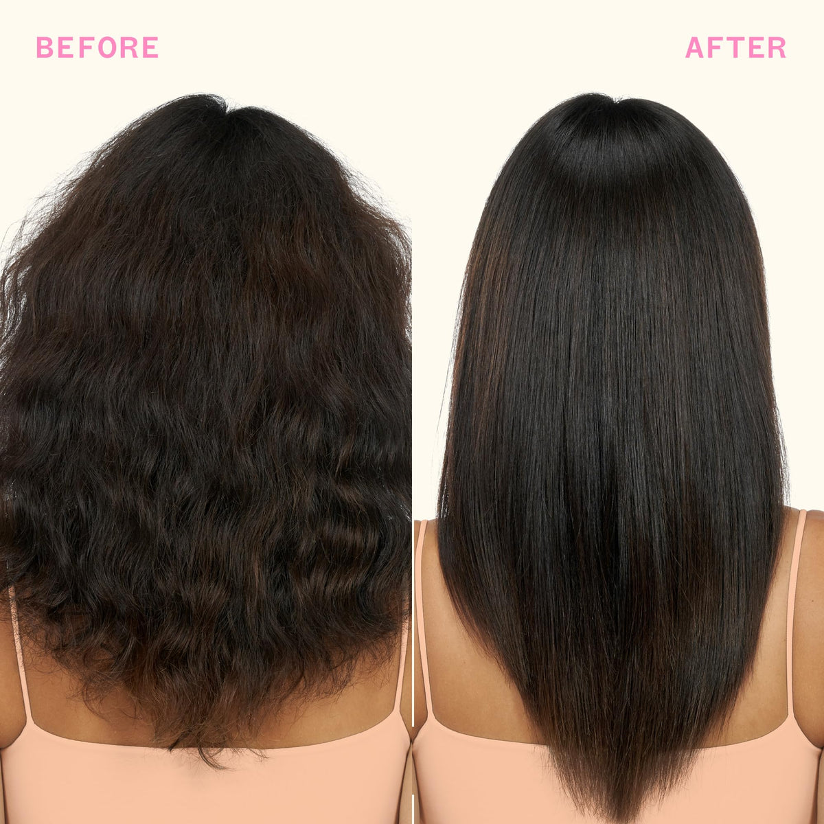 Amika model outdoors with shiny smooth hair showing humidity-resistant results
