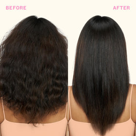 Amika model outdoors with shiny smooth hair showing humidity-resistant results