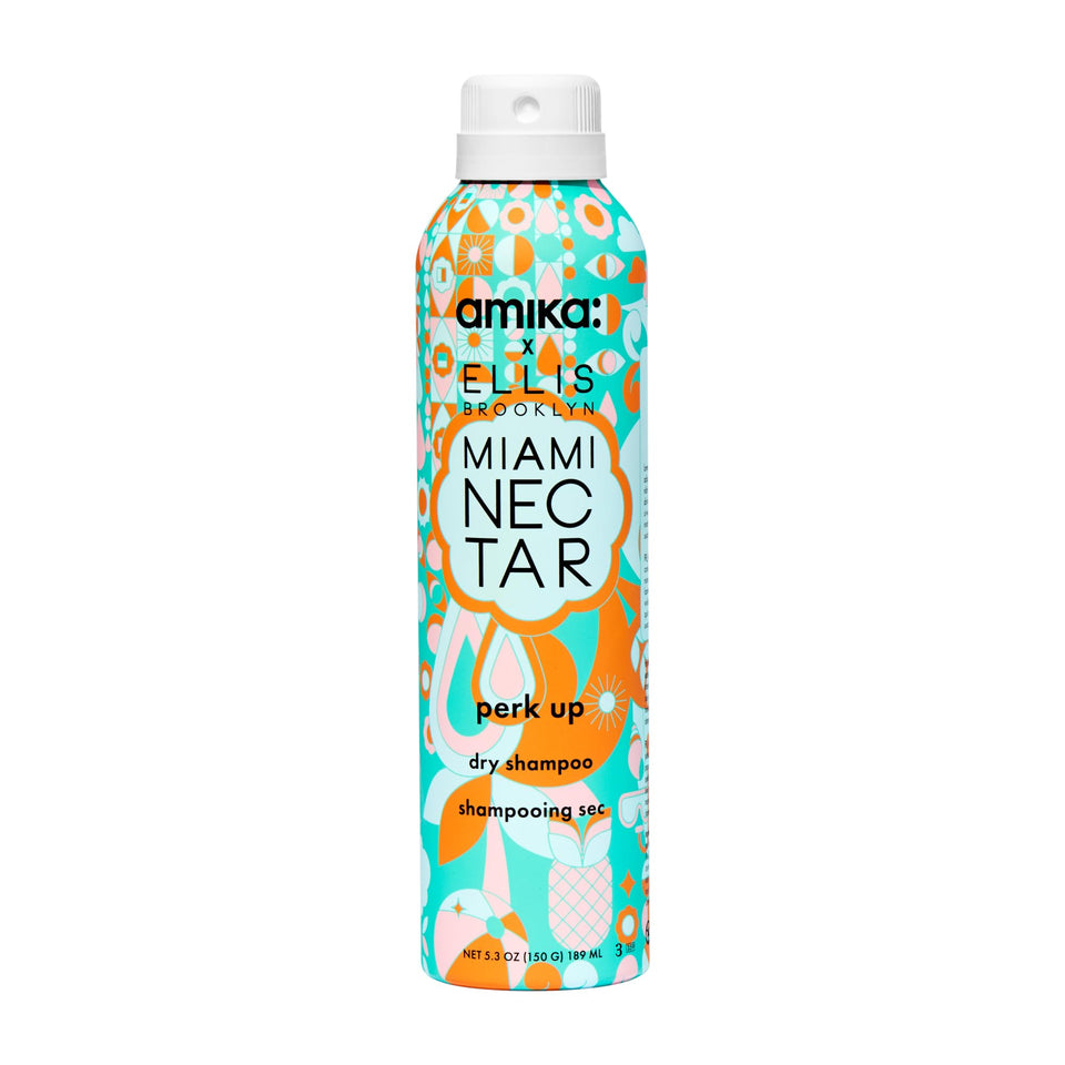Amika front can showing Miami Nectar label and limited-edition scent benefit