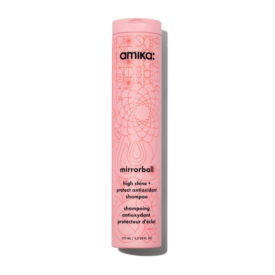 Amika mirrorball front packaging showing label and glossy bottle for easy identification
