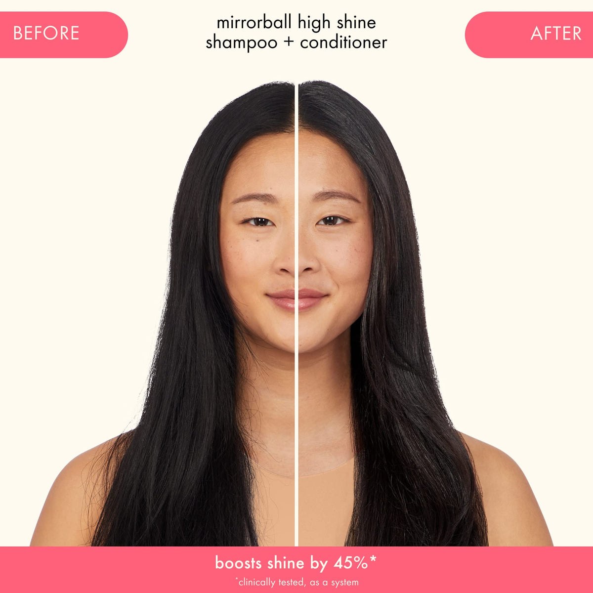 amika in-shower use demonstrating application for cleaner, shinier hair