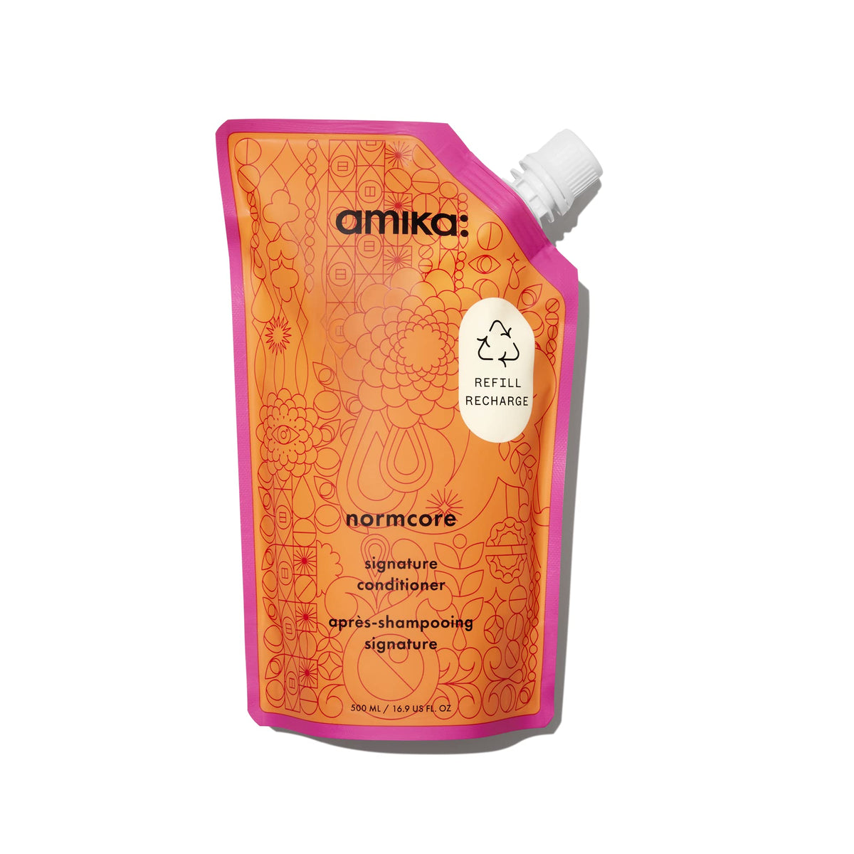 Amika normcore front bottle showing label and volume benefit