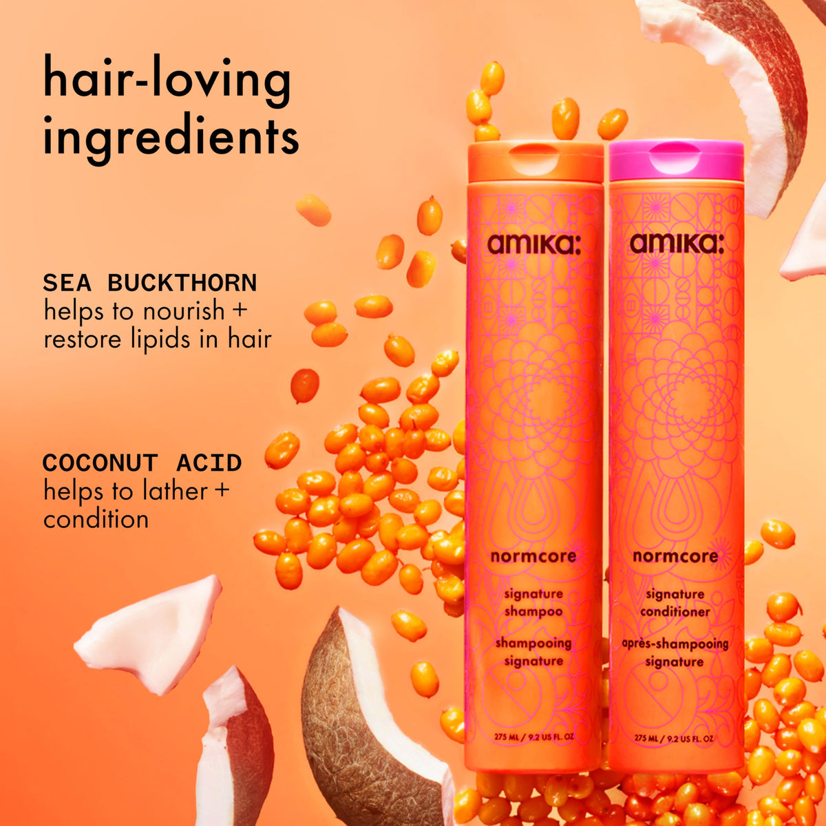 Amika Normcore 275ml bottle dispensing conditioner for easy daily use