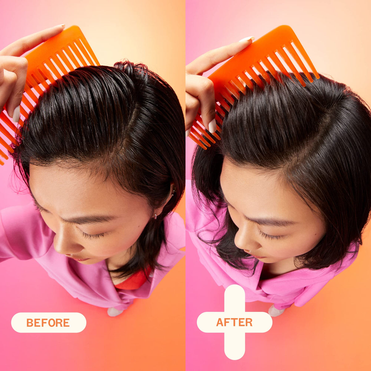 amika product held in hand showing size and travel-friendly scale