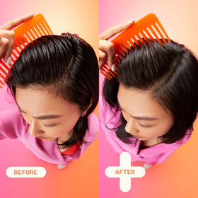 amika product held in hand showing size and travel-friendly scale