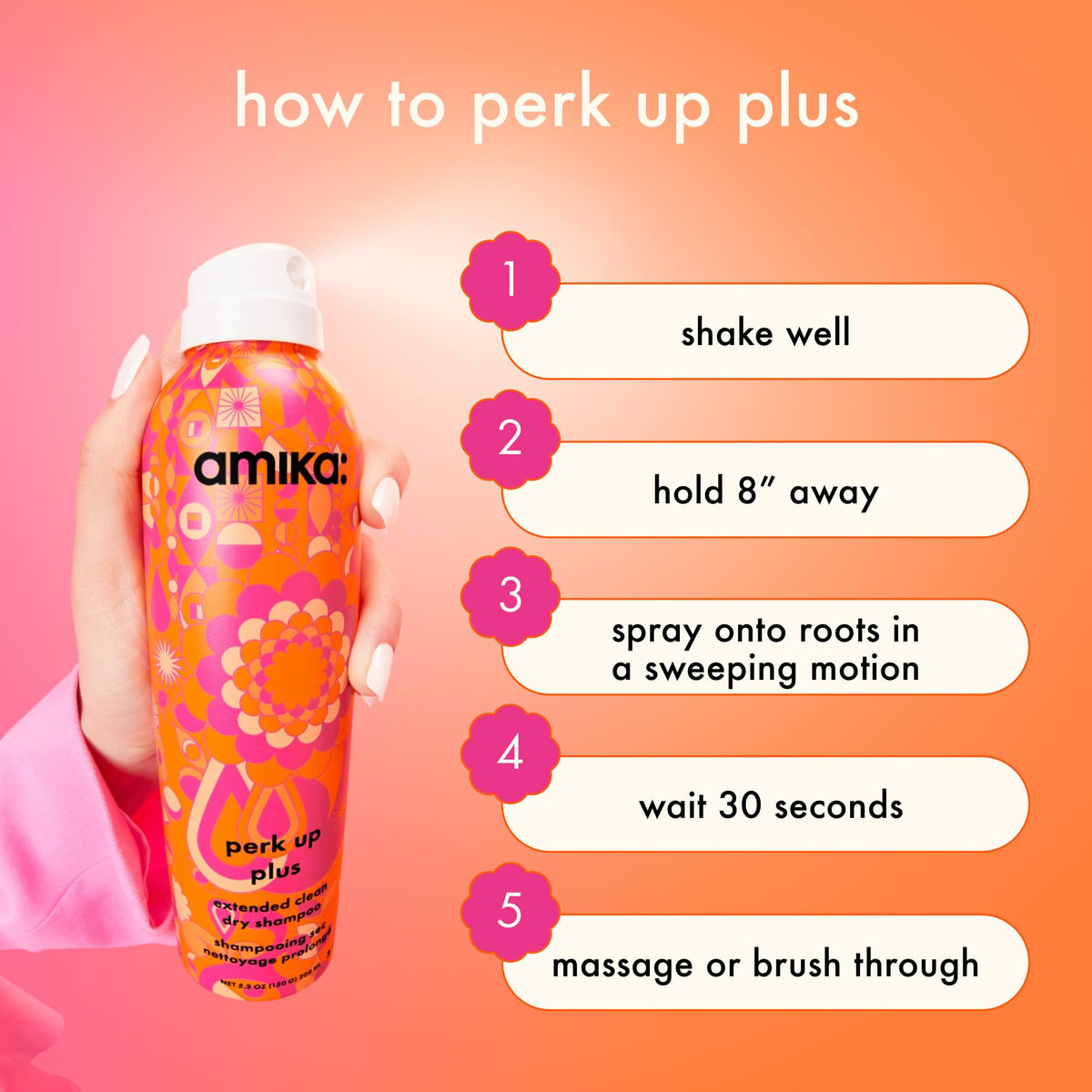 amika on bathroom counter in natural light showing everyday usability