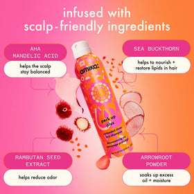 amika product in hand showing 2.5oz scale and portability benefit