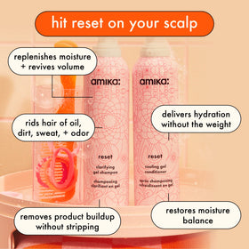 amika reset aerosol dispenser closeup demonstrating controlled gel application benefit
