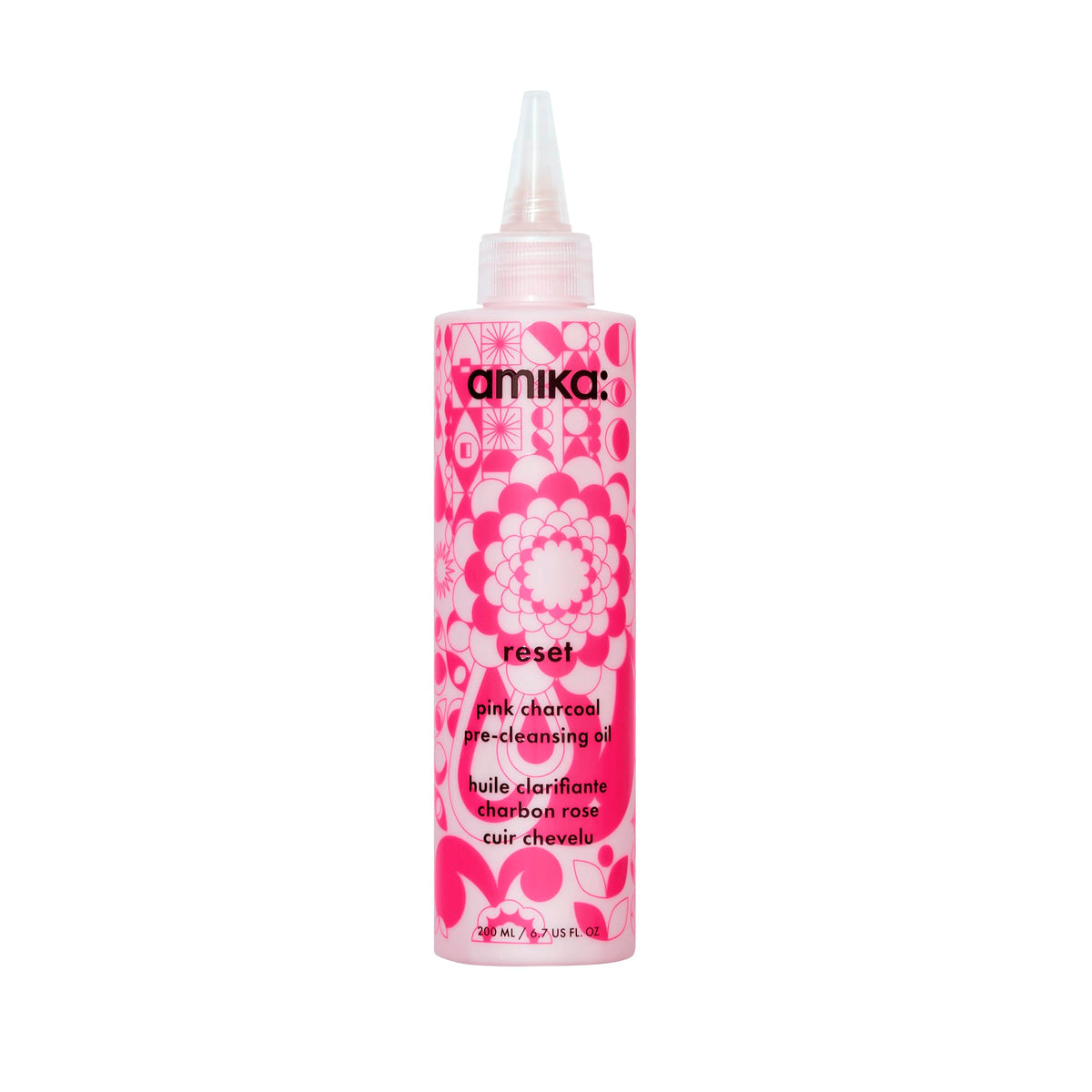 amika reset front packaging showing bottle and label, clear product recognition and trust