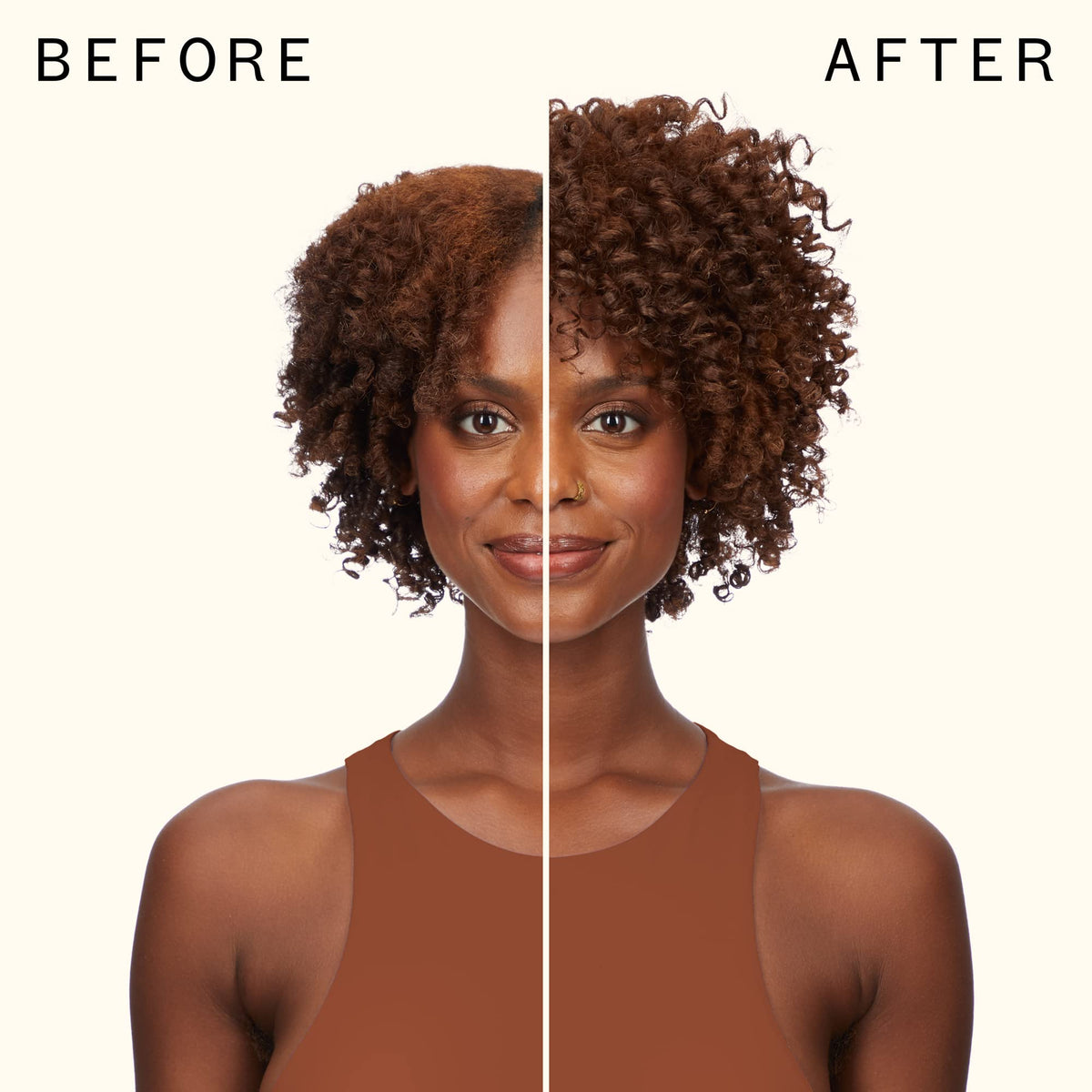 amika reset hair before and after photo showing restored volume and shine benefit