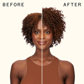 amika reset hair before and after photo showing restored volume and shine benefit