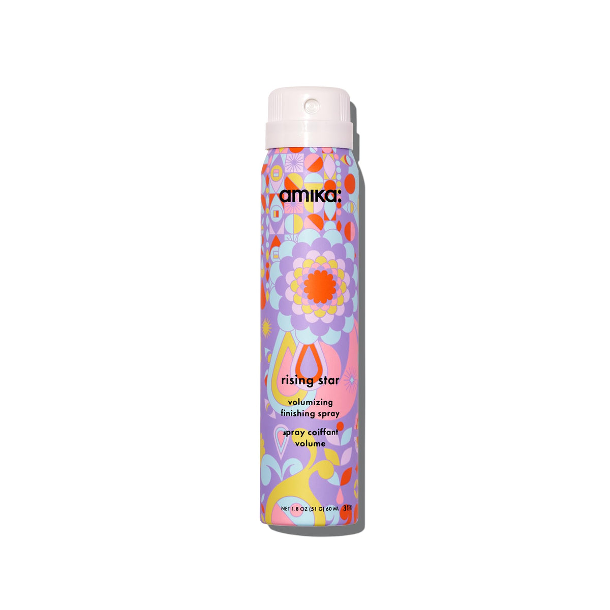 amika front packaging shows volumizing spray and size benefit