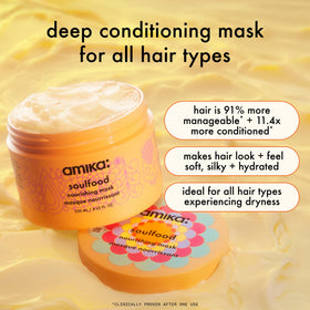 Amika Normcore shampoo lather on hand demonstrating gentle cleanse and improved softness
