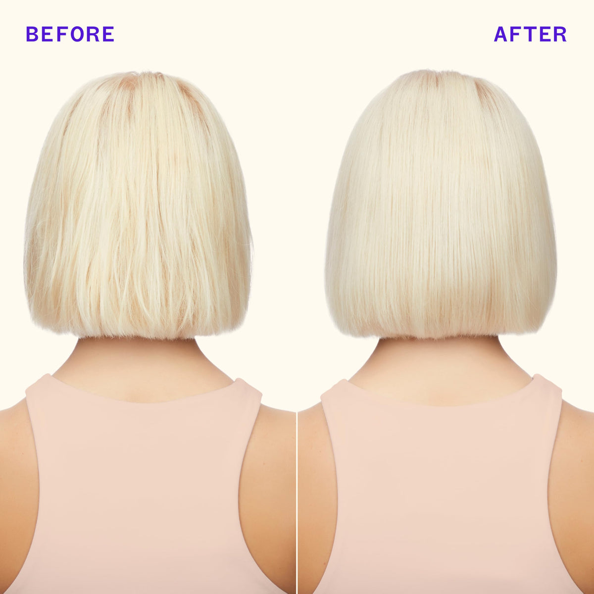 amika shampoo texture pouring to show creamy violet formula