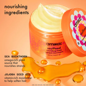 amika applying mask to hair in hands, demonstrates easy distribution and control