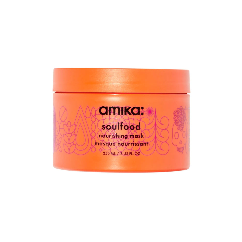 amika jar front view showing product and brand, highlights premium packaging