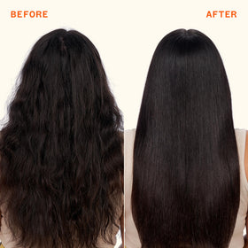 Amika oil drops applied to hair ends for heat protection and shine