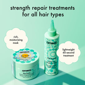 amika the kure 500ml beside hand to show scale and generous salon-sized amount