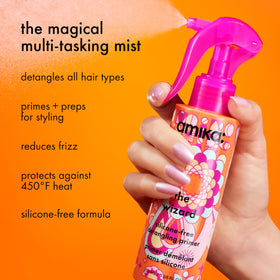 Amika back label close-up showing directions and ingredient clarity benefit