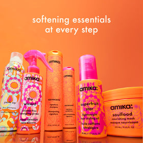 Amika ingredient list close-up highlighting silicone-free formulation benefit