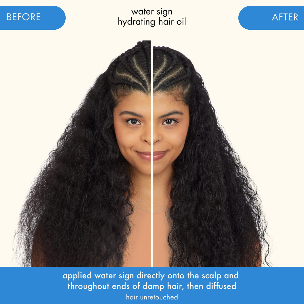 Amika oil texture on skin illustrating silky finish and quick absorption benefit