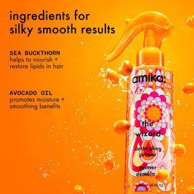 amika close-up of liquid droplets, hydrating formula benefit