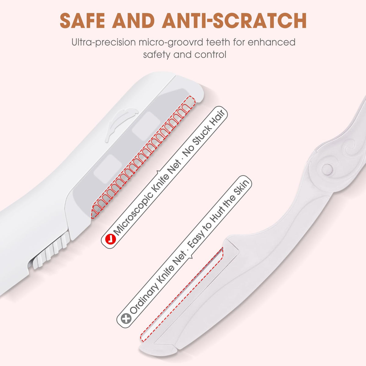 AMILKME U-shaped arc detail that reduces friction and prevents nicks