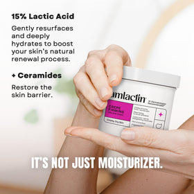 AmLactin cream applied to forearm demonstrating gentle exfoliation and improved hydration