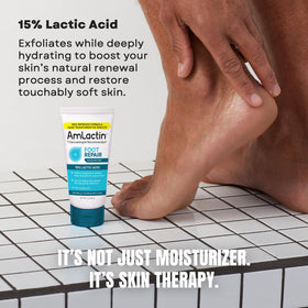 AmLactin being applied to heel to soften calluses and hydrate