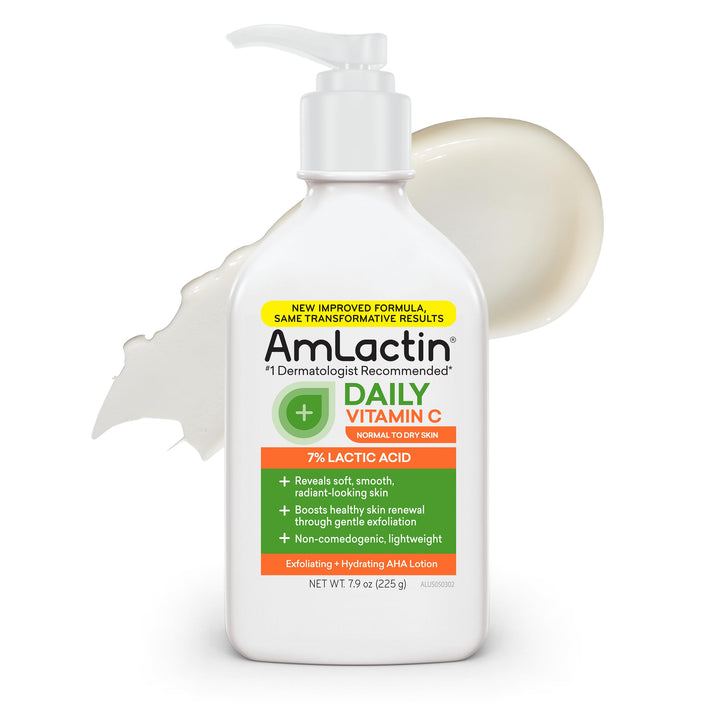 AmLactin bottle front view showing product and benefits
