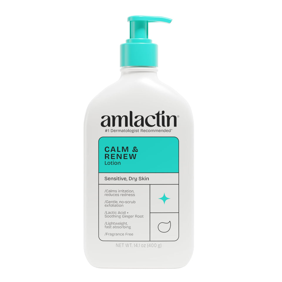 AmLactin front bottle view showing label and 14.1 oz size for confident purchase