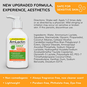 AmLactin ingredient callout with Vitamin C and lactic acid benefits