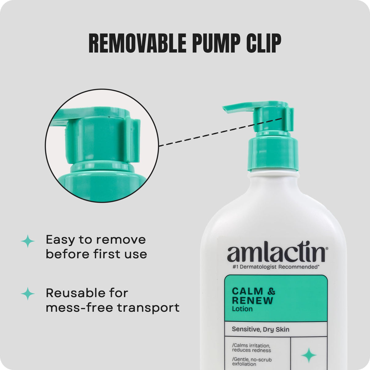 AmLactin ingredients panel with ginger root focus highlighting calming components